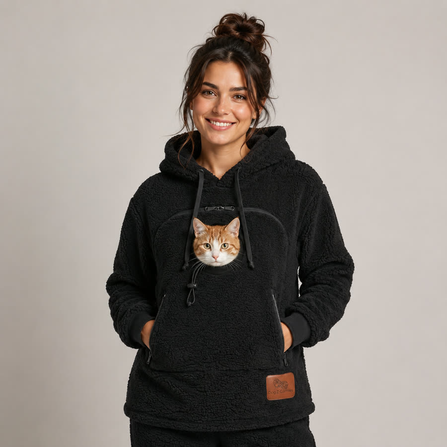 PawHug hoodie in Charcoal Black