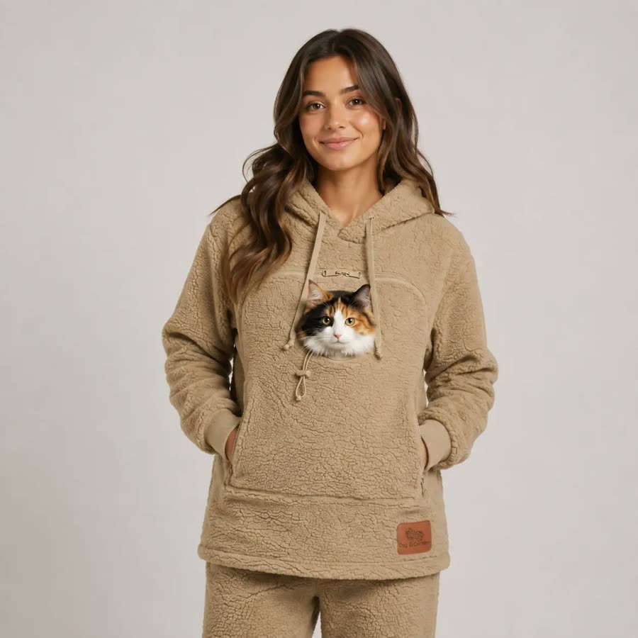 PawHug hoodie in Sand Taupe